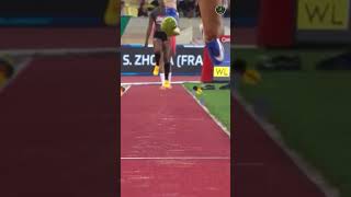 Maryna BekhRomanchuk long jumper 🔥 shorts longjump athlete [upl. by Animrelliug]