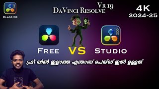 deference between davinci resolve free version and resolve Studio paid version malayalam [upl. by Ecnaralc]