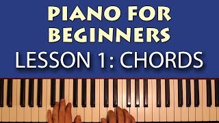 Piano Lessons for Beginners Part 1  Getting Started Learn some simple chords [upl. by Filler]