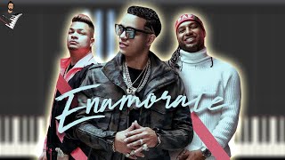 J Alvarez ✘ Jowell amp Randy  Enamórate  Instrumental Piano Tutorial  Partitura  Karaoke  MIDI [upl. by Castara]