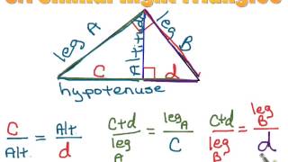 Geometry  91 Similar Right Triangles [upl. by Naesar282]