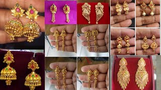 Gold earrings collection  trendy jhumka designs [upl. by Erret]