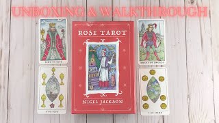 Rose Tarot Deck and Guidebook ⚔️ New Tarot Cards Unboxing and Flip Through ⚔️ by Nigel Jackson [upl. by Leohcin]