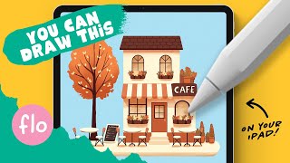 Anyone Can Draw This Cozy Cafe in PROCREATE [upl. by Telocin742]