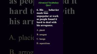 25 Advanced Vocabulary MCQ Quiz part3  TFE grammarquiz englishvocabulary vocabularyquiz [upl. by Eimmac]