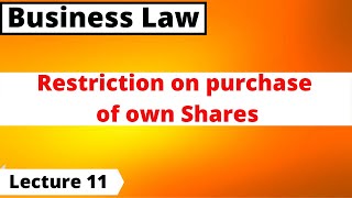 Restriction on purchase of own shares and exceptions  company law  CA  ACCA  Bcom [upl. by Barthol]