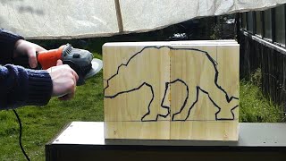 Hand Carving a Demon Dog from a Block of Wood [upl. by Modnarb254]