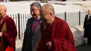 Raw Video Dalai Lama Throws Snow at the Press [upl. by Ilegna]