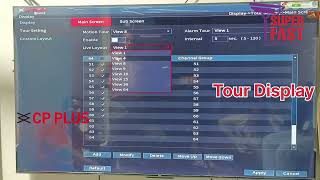 How To Setup Tour Display Setting In CP PLUS CCTV CAMERA TRENDING VISION TECHNO shortvideo VIRAL [upl. by Adnotal]