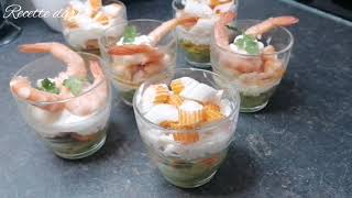 VERRINES AVOCAT CREVETTES 🍤SURIMI ET MASCARPONE FACILE ET RAPIDE👌 [upl. by Odama]