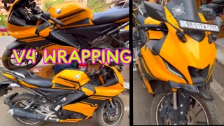 R15 v4  Yamaha Bike wrapping  By Patna Zoom Bikers [upl. by Rufus]