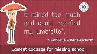 The lamest excuses for missing school simple past [upl. by Nuahsel]