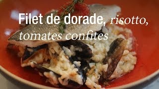 Filet de dorade risotto  recette de chef  CuisineAZ [upl. by Tevlev708]