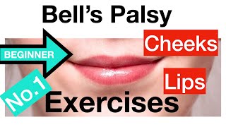 No 1 BELLS PALSY 4 EXERCISES for lips  cheeks  STRETCHING Facial Paralysis Beginner [upl. by Ladd533]