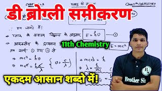 डी ब्रोग्ली समीकरण  di brogli samikaran ki vyutpatti  de broglie equation class 11th chemistry [upl. by Ayatahs951]