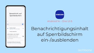 Benachrichtigungsinhalt auf Sperrbildschirm einausblenden  Samsung Android 14  One UI 6 [upl. by Eanwahs]