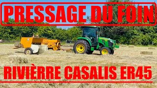 Presse moyenne densité Rivierre Casalis ER45 sur micro tracteur Botteleuse micro tracteur [upl. by Eneiluj]