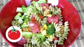 Healthy and Colorful Pasta Salad Vegetarian Recipe [upl. by Lisle]