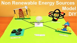 non renewable energy sources model making using card board  science project  howtofunda [upl. by Kirby]