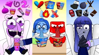 Mukbang Emoji Color Food ASMR With Inside Out  MOOMOOSTUDIO [upl. by Anaic]