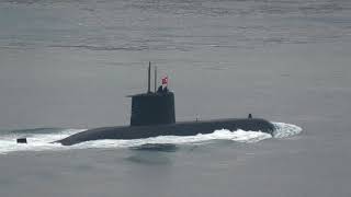 Turkish Navy Type 2091400 Preveze Class Submarine transits Istanbul strait  July 19 2021 [upl. by Fawcette]