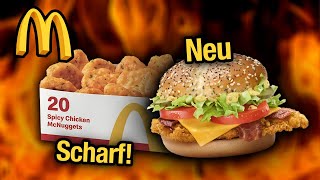 McDonald Ich teste alle NEUEN Scharfen Produkte  McCrispy Spicy Spicy Nuggets Spicy Sauce [upl. by Ury330]