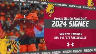 2024 Ferris State Football Signee Larenzo Jennings FSUNSD24 [upl. by Jessa]