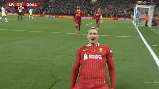 Darwin Núñez Goal Liverpool Vs Aston Villa 10 All Goals Analysis amp Extended Highlights [upl. by Noiramed]