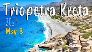 Crete Greece Triopetra Beach tour 4k drone shots Greece 2024 [upl. by Teddman722]