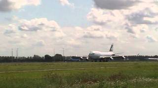 Cathay Pacific Boeing 747400 Takeoff from Amsterdam Aircraft Spotting [upl. by Nomis]