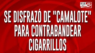 Insólito ¡se disfrazó de camalote para contrabandear cigarrillos [upl. by Apur]