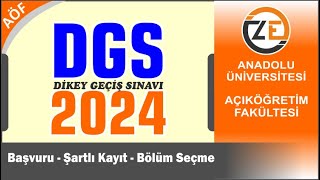 AÖF 2024 DGS Dİkey Geçiş Sınavı  Klavuz Başvuru Bölümler ve Tüm Bilgiler  Tablo 2 Önemi [upl. by Atikkin113]