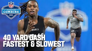 Top 10 Fastest amp Slowest 40Yard Dash Times from the 2024 NFL Combine [upl. by Teirrah]