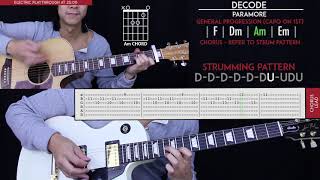 Decode Guitar Cover  Paramore 🎸 Tabs  Chords [upl. by Tressia]