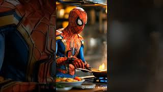 Spiderman cooks in the kitchen Batman and Iron Man are invited to dinner [upl. by Ulrich]