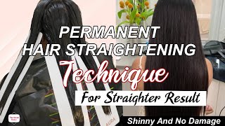 Permanent Hair Straightening Rebonding Technique 2021 Matrix Opti Smooth  For Straighter Result [upl. by Xylina]