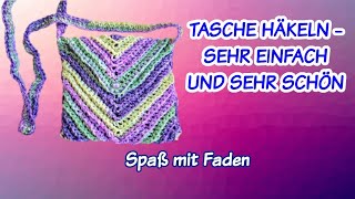 TASCHE HÄKELN  SEHR EINFACH UND SEHR SCHÖN [upl. by Kirby]