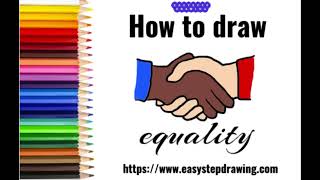 How to draw in easy steps Equality  easystepdrawing easystepdrawing [upl. by Ariamo]