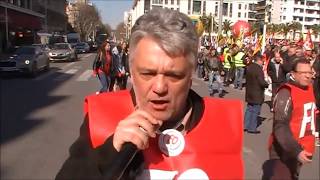 Toulon Manifestation du 22 mars des Agents de la Fonction Publique Live TV 2018 [upl. by Eive]