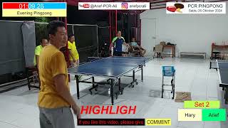 Highlights match use antispin rubber on the backhand Nittaku Best Anti Arief vs Hary PCR Pingpong [upl. by Jenda]