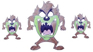 Sketch Of Taz  How To Draw Tasmanian Devil  Drawing Of Taz Cartoon Character [upl. by Attelocin]