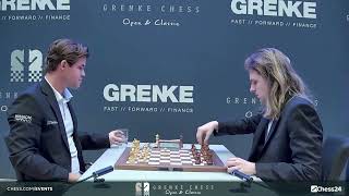 Magnus Carlsen vs Richard Rapport GRENKE Chess Classic 2024 Round 6 [upl. by Miran]