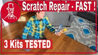 How to repair a scratch on engineered hardwood floor compare 3 scratch repair kits [upl. by Esihcoc]