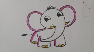 How to draw baby elephant from 9  baby elephant drawing easy [upl. by Kinsley]