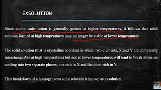 Chemical Mineralogy  Exsolution [upl. by Neelrahc]