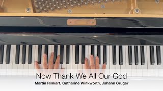 Now Thank We All Our God easy piano hymn tutorial for beginners and kids [upl. by Akinna881]