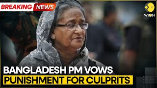 Bangladesh quota protests PM Sheikh Hasina addresses nation over deadly protests  WION Breaking [upl. by Nosrej]