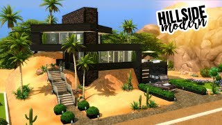 MODERN HILLSIDE HOUSE with terrain tools  The Sims 4 Speed Build [upl. by Rysler]