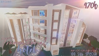 Bloxburg  Transitional Hotel Speedbuild Anix Inspired  Arizen [upl. by Skell]