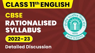 CBSE Rationalized Syllabus Class 11  Class 11 English Syllabus 202223  CBSE Big Update Elective [upl. by Hgeilhsa]